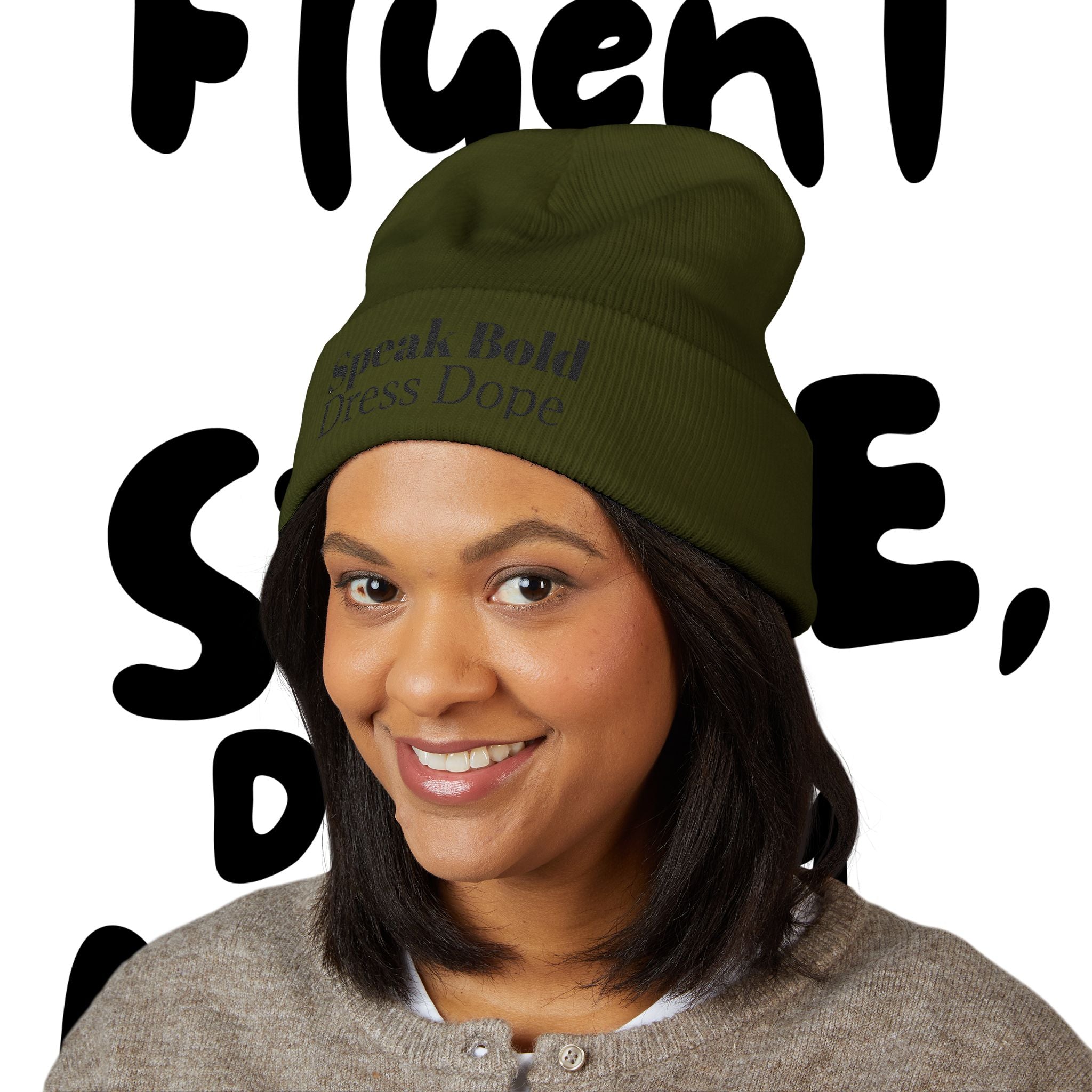 Speak Bold Dress Dope Classic Cuffed Beanie (Embroidered)
