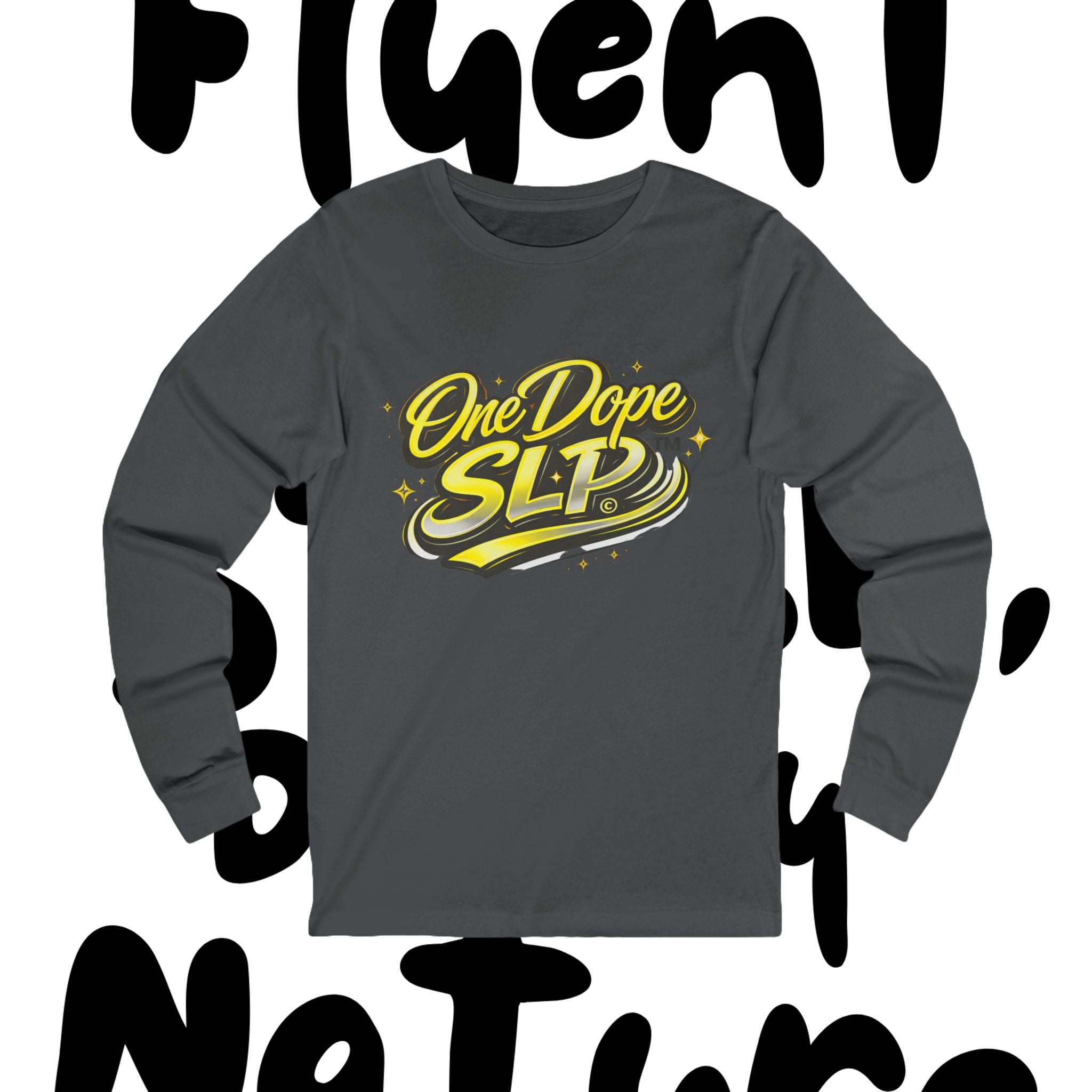 One Dope SLP Long Sleeve Tee — Retro Yellow Logo Speech-Language Pathologist Shirt