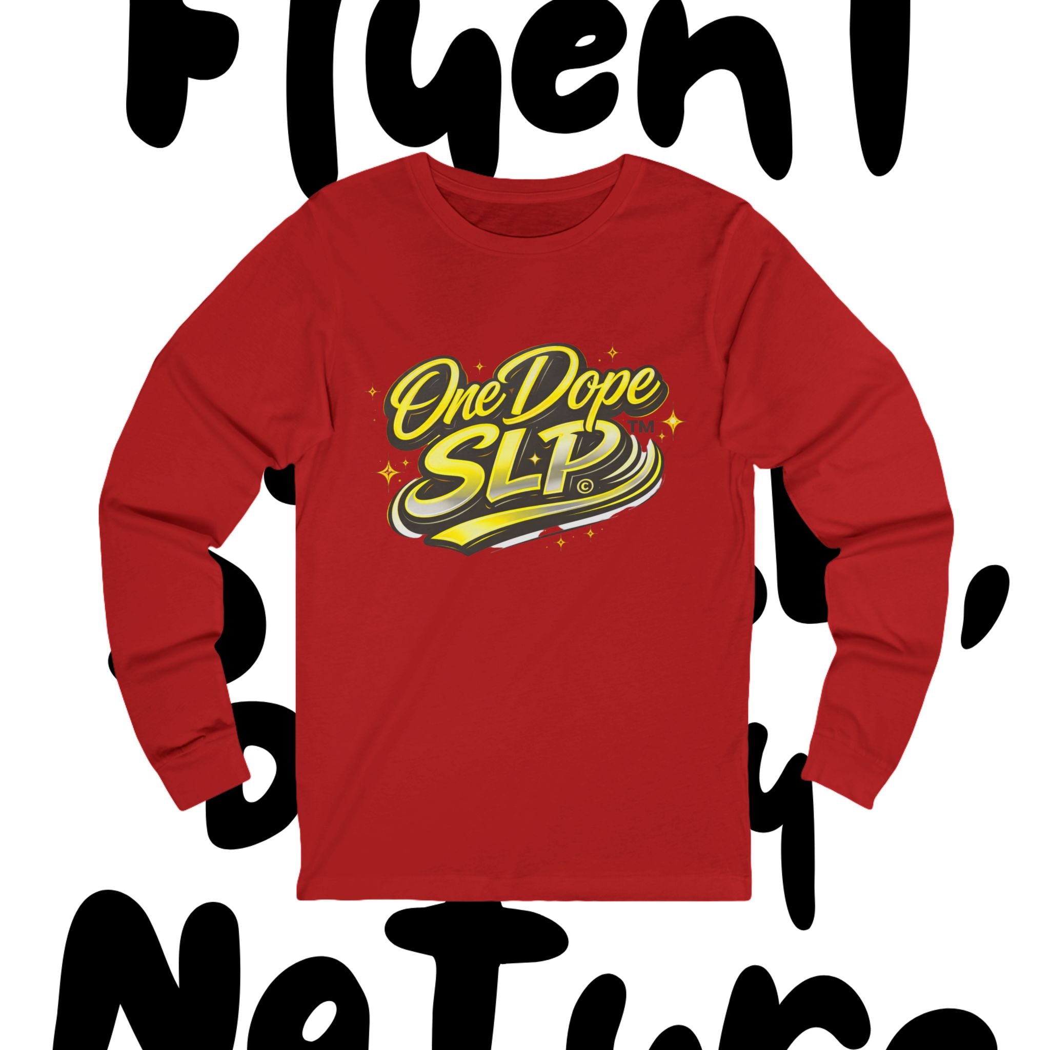 One Dope SLP Long Sleeve Tee — Retro Yellow Logo Speech-Language Pathologist Shirt