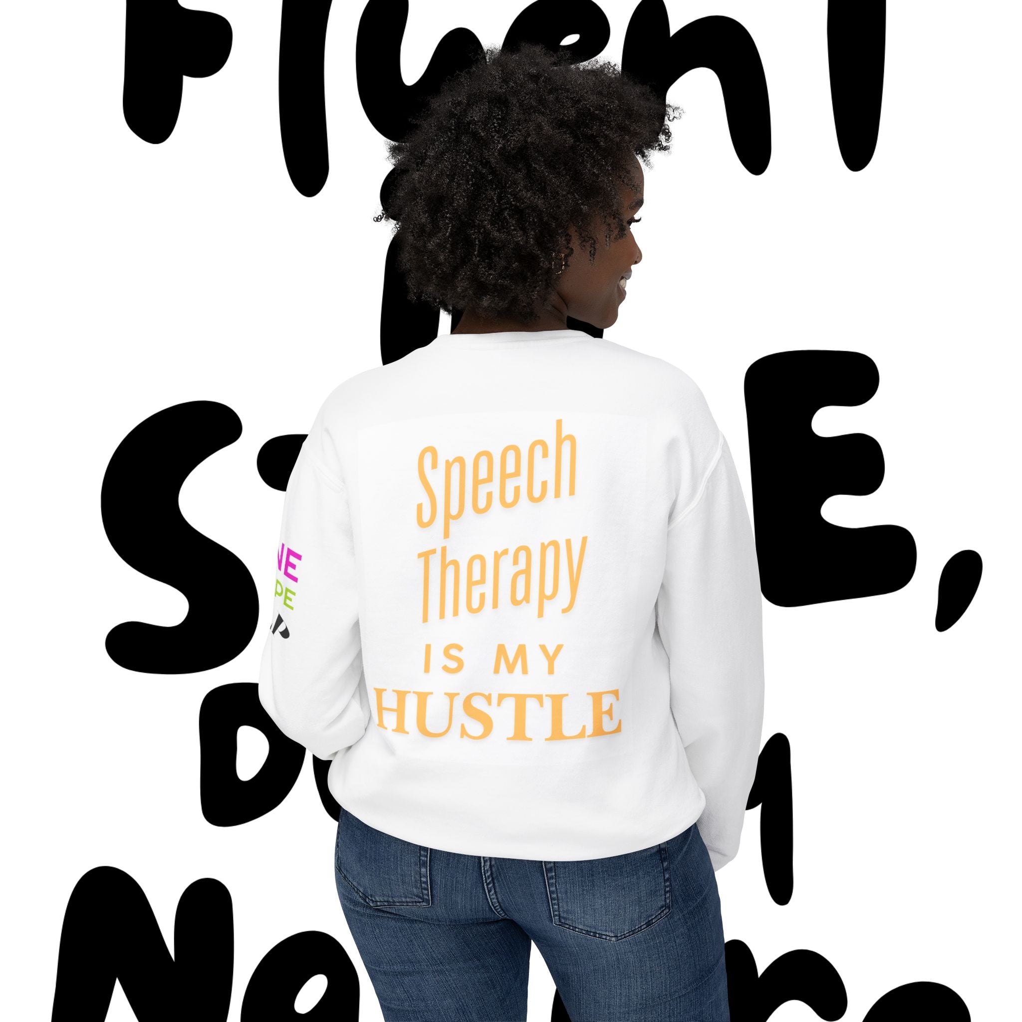 One Dope SLP Scrabble “ Speech Therapy is My Hustle” Crewneck Sweatshirt