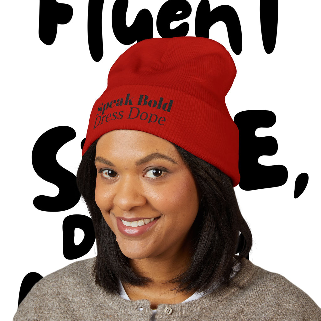 Speak Bold Dress Dope Classic Cuffed Beanie (Embroidered)