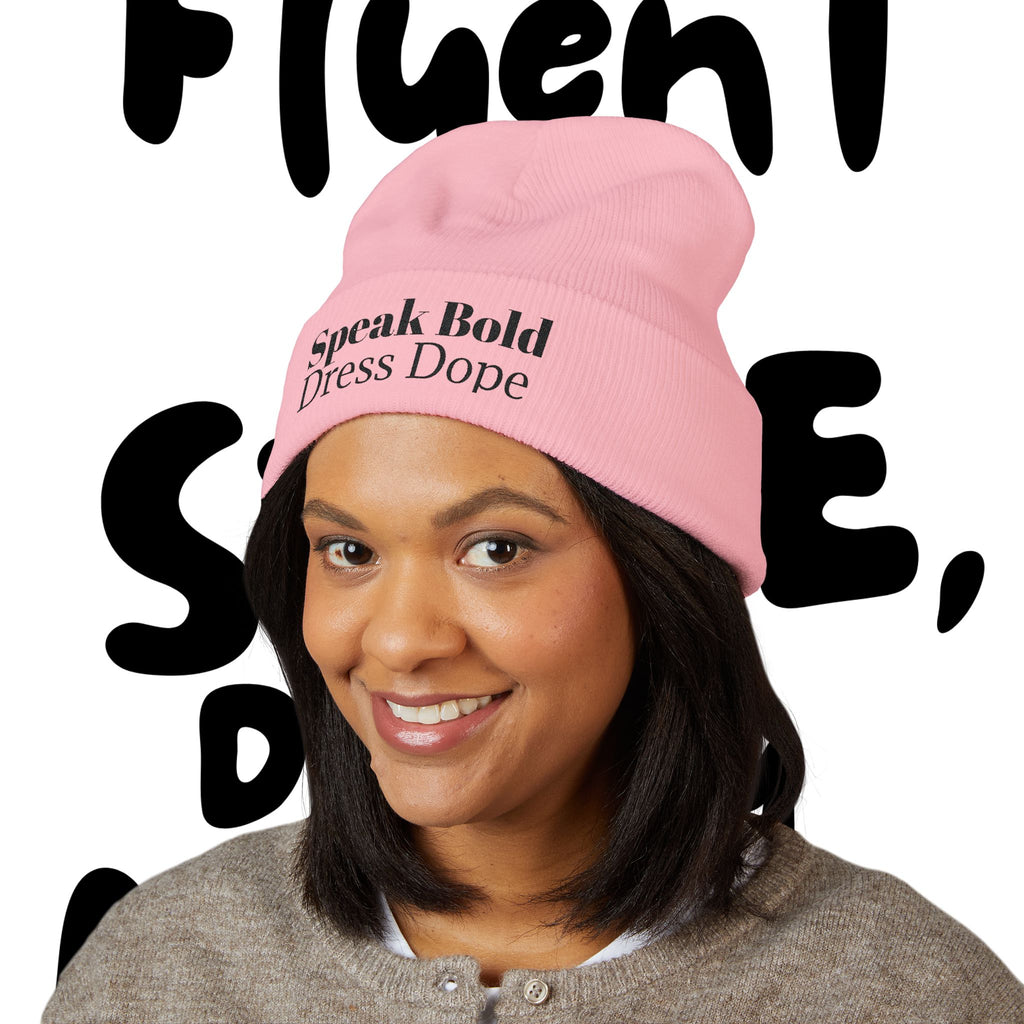 Speak Bold Dress Dope Classic Cuffed Beanie (Embroidered)