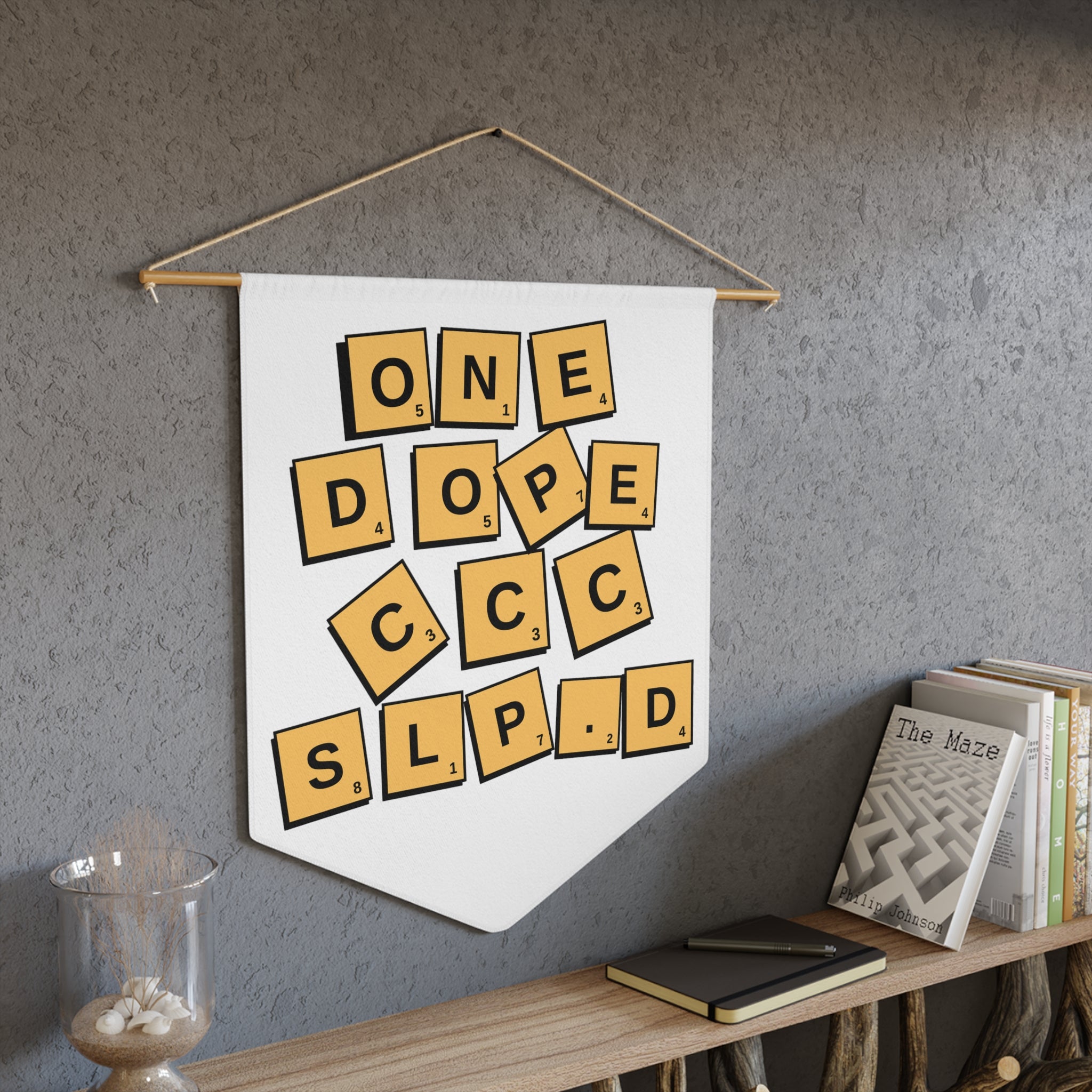 Scrabble-Inspired One Dope SLP.D Wall Pennant