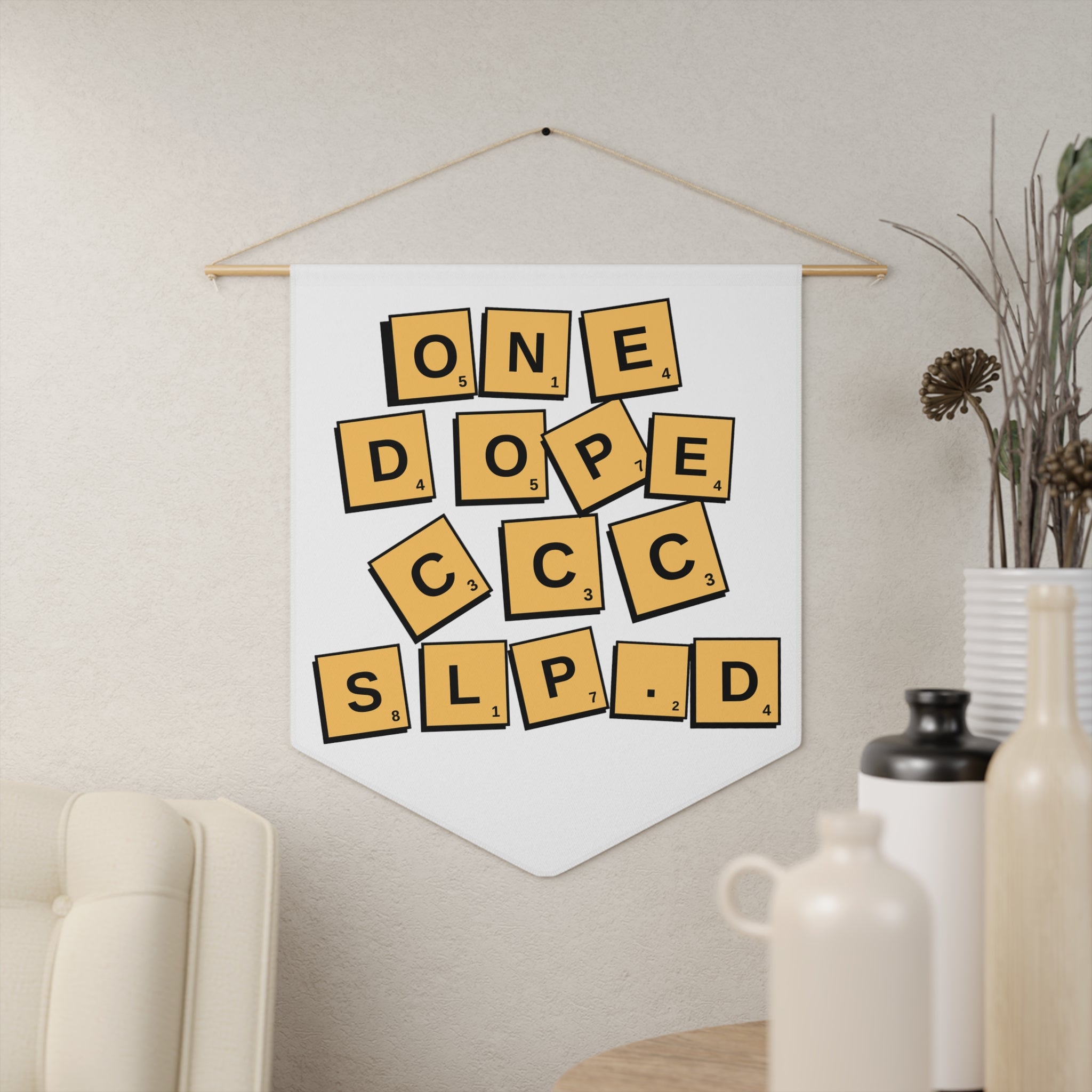 Scrabble-Inspired One Dope SLP.D Wall Pennant