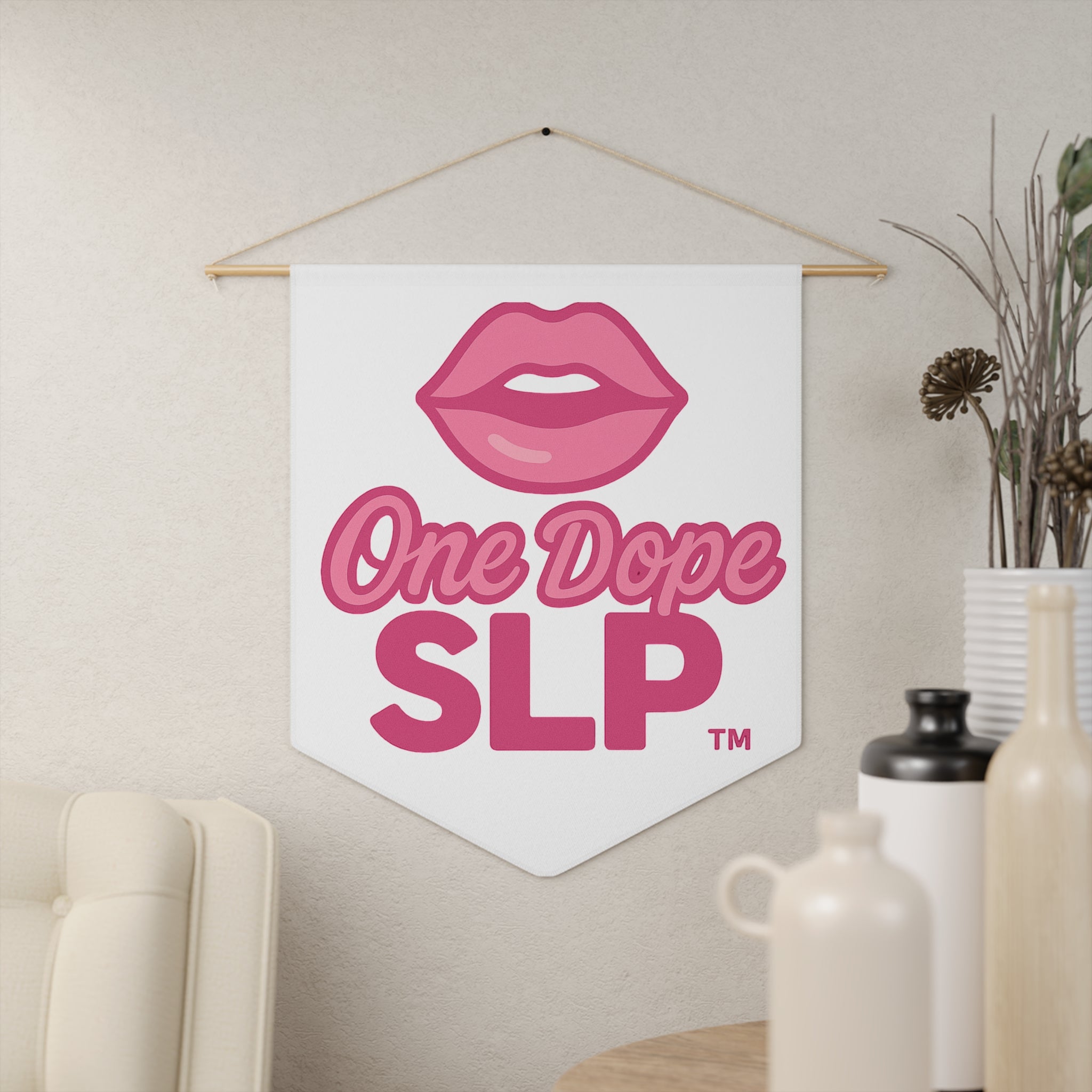 One Dope SLP Pennant | Fun Wall Decor | Speech Language Pathologist Gift | Room Decoration | Inspirational Banner
