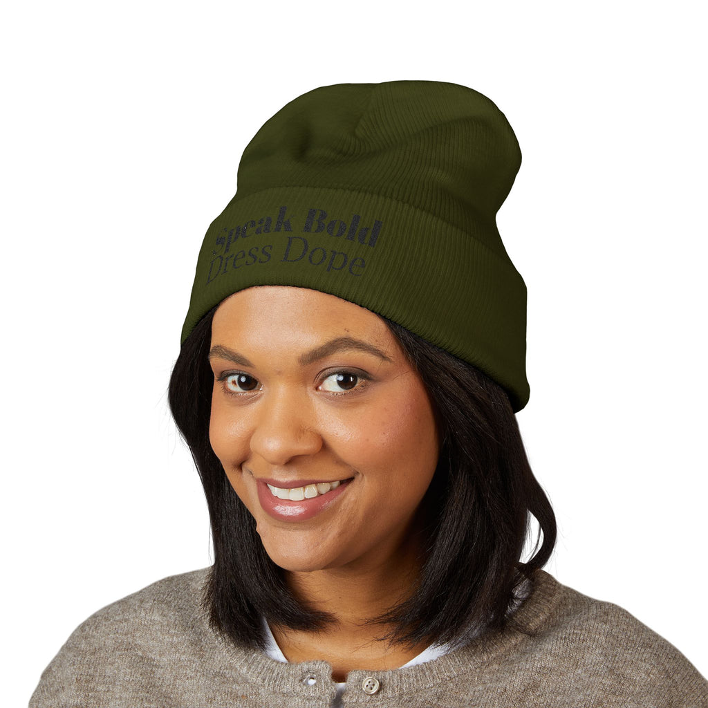Speak Bold Dress Dope Classic Cuffed Beanie (Embroidery)