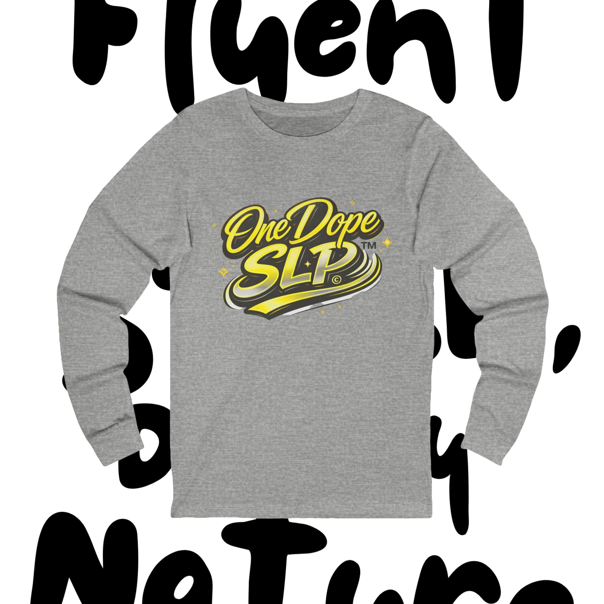 One Dope SLP Long Sleeve Tee — Retro Yellow Logo Speech-Language Pathologist Shirt