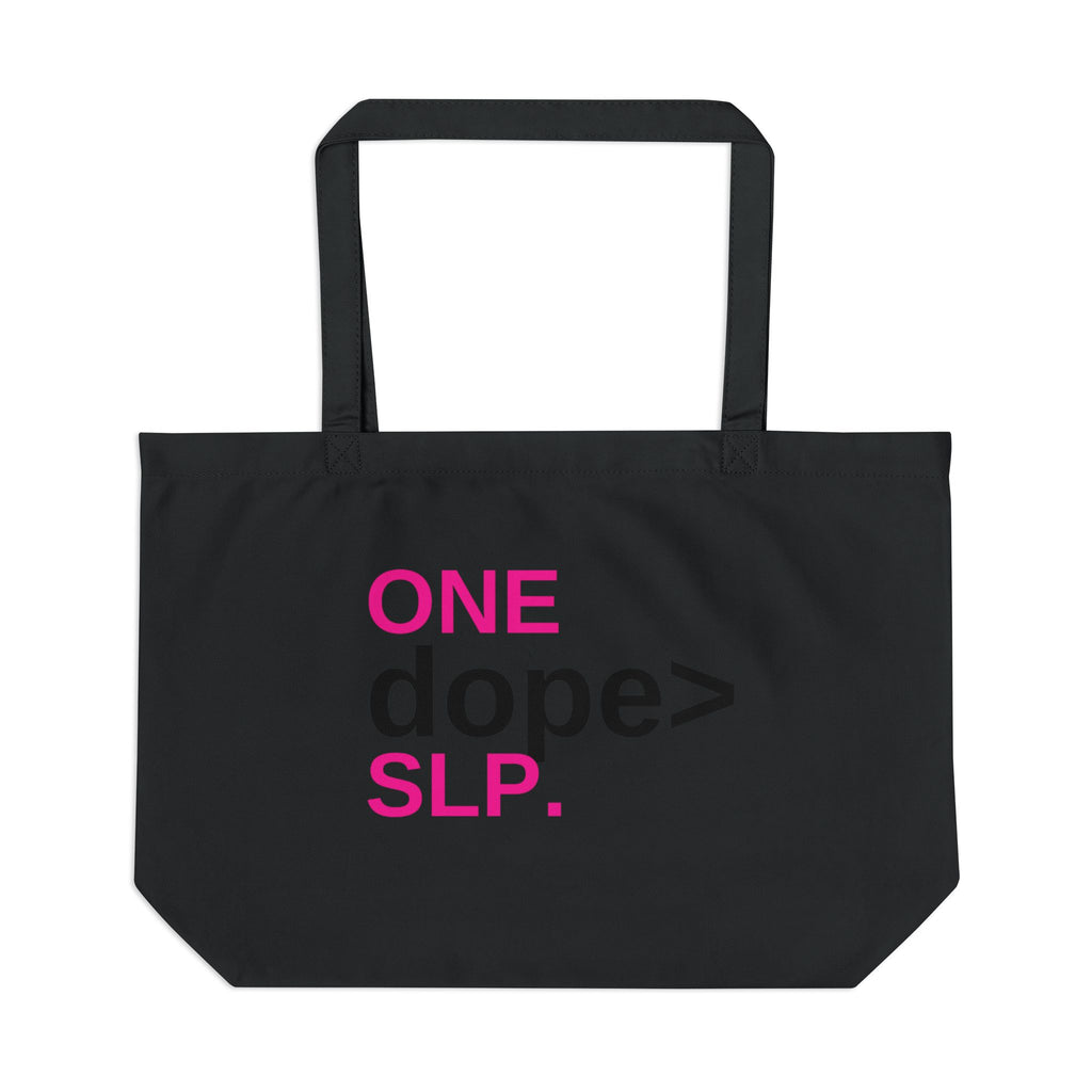 Large Eco Tote Bag - Speech Therapy Hustle, SLP Gift, Eco-Friendly Tote, Speech Language Pathologist Bag, Motivational Tote